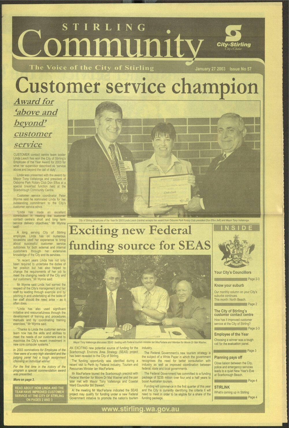 The Voice of the City of Stirling insert published in The Stirling Times 27/01/2003