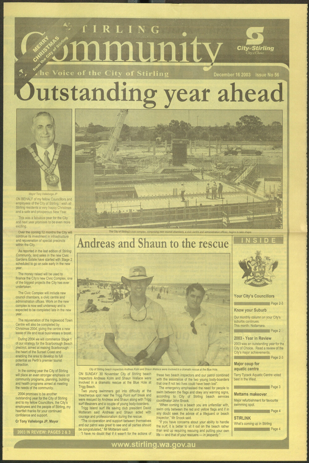 The Voice of the City of Stirling insert published in The Stirling Times 16/12/2003