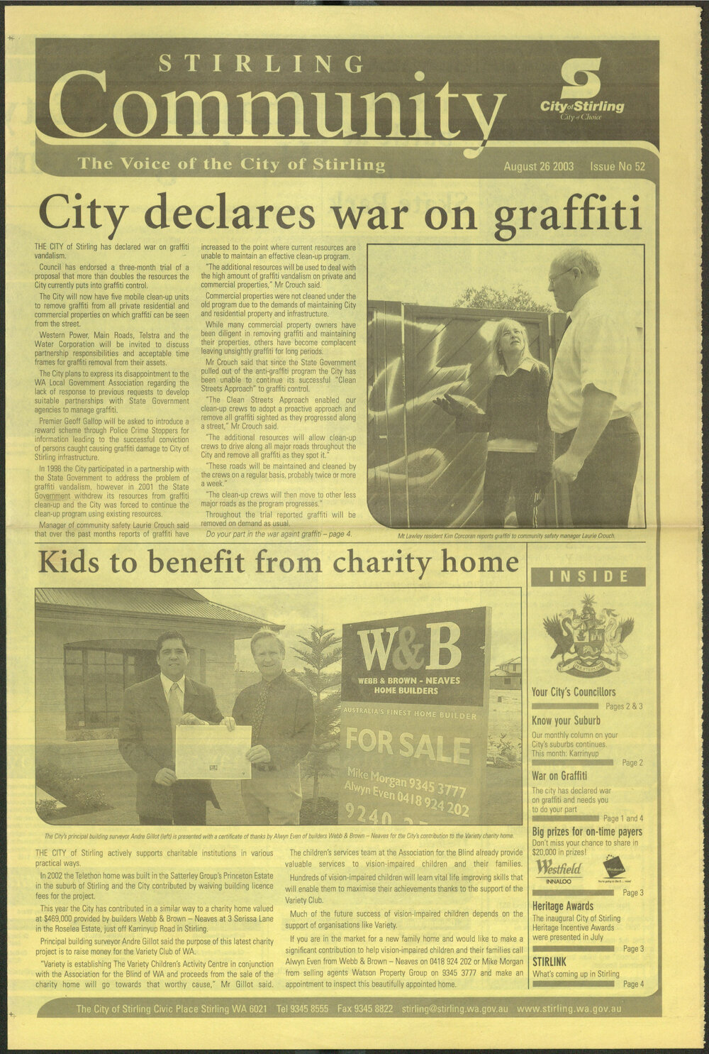 The Voice of the City of Stirling insert published in The Stirling Times 26/08/2003