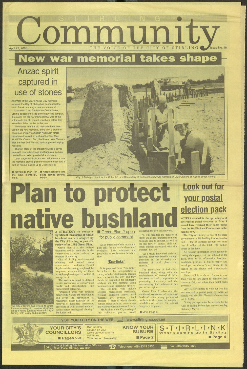 The Voice of the City of Stirling insert published in The Stirling Times 22/04/2003