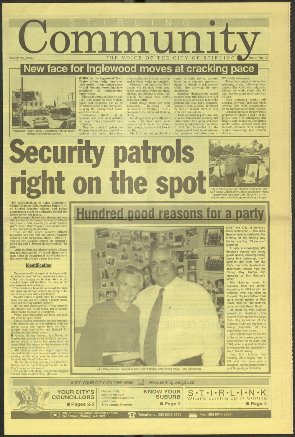 The Voice of the City of Stirling insert published in The Stirling Times 25/03/2003