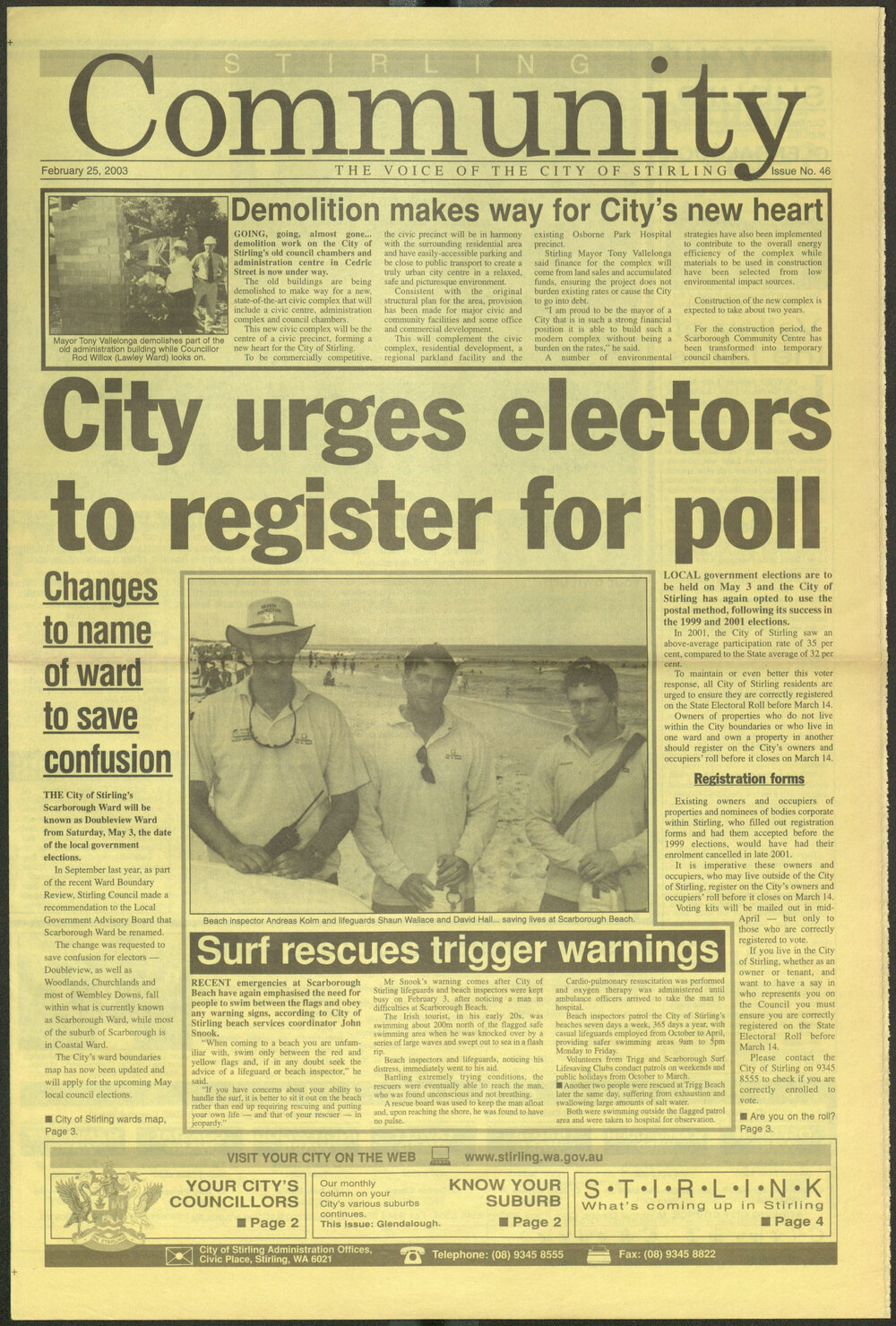 The Voice of the City of Stirling insert published in The Stirling Times 25/02/2003