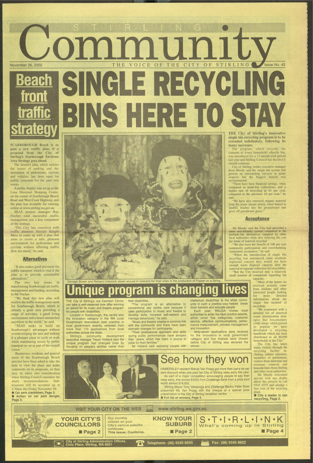 The Voice of the City of Stirling insert published in The Stirling Times 26/11/2002