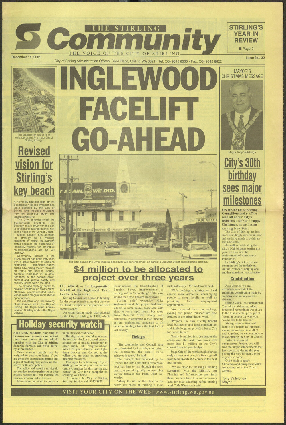 The Voice of the City of Stirling insert published in The Stirling Times 11/12/2001