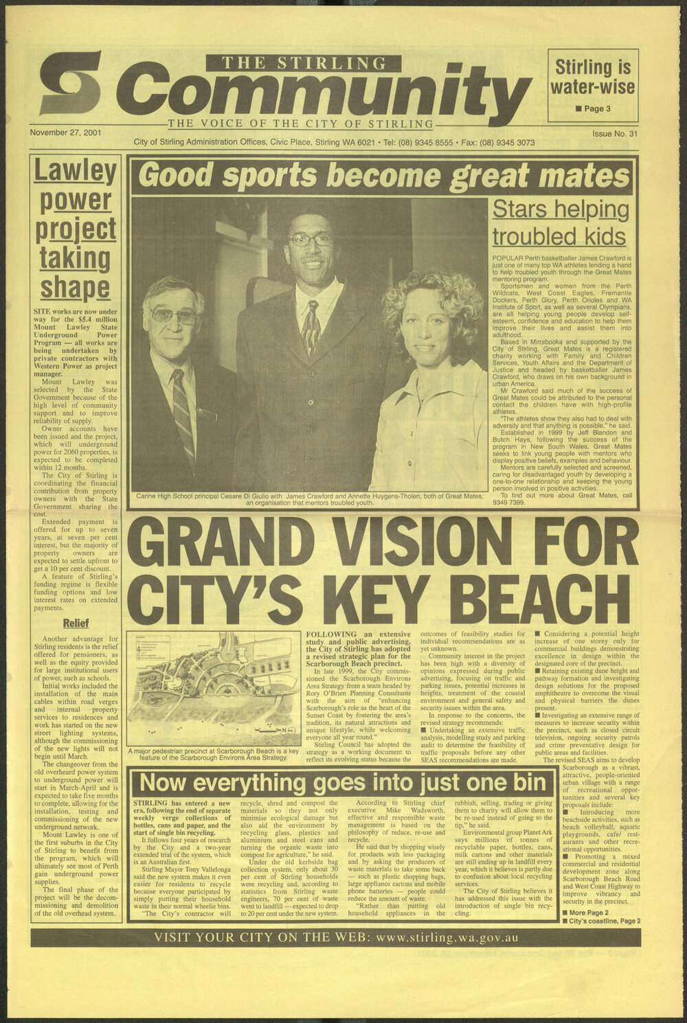 The Voice of the City of Stirling insert published in The Stirling Times 27/11/2001