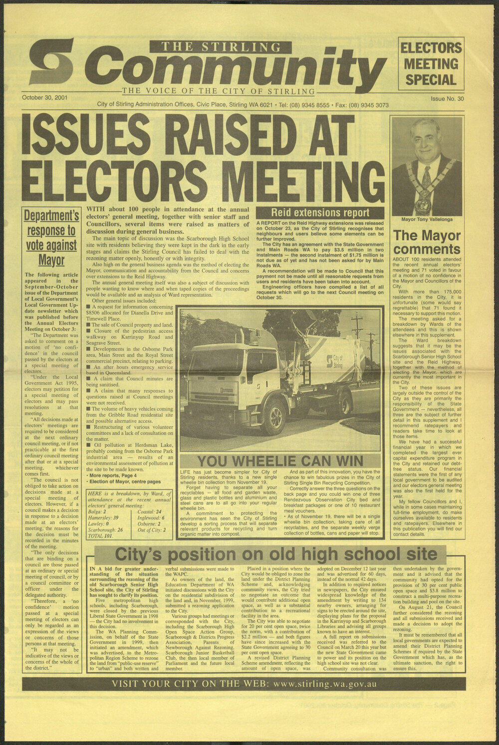 The Voice of the City of Stirling insert published in The Stirling Times 30/10/2001