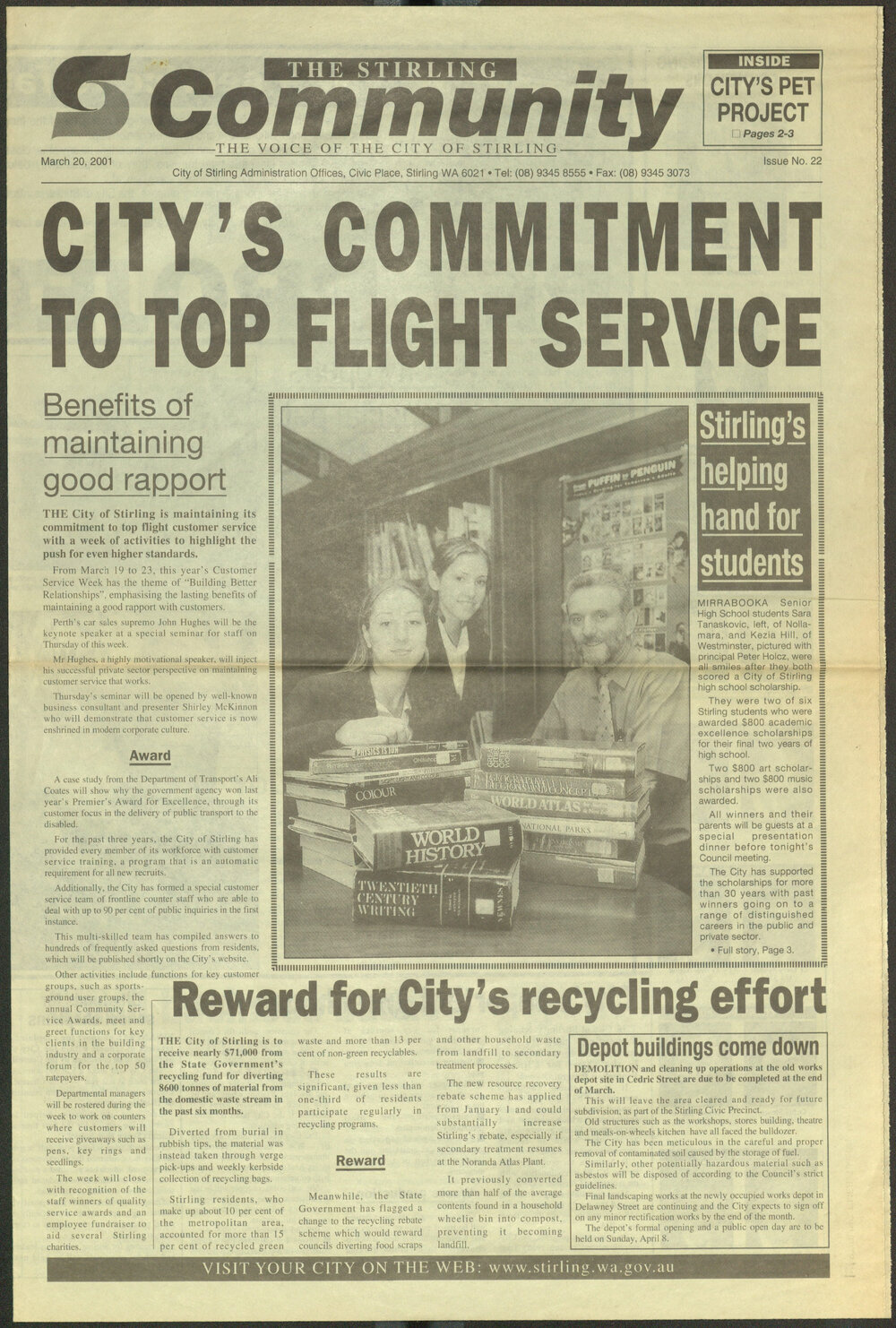 The Voice of the City of Stirling insert published in The Stirling Times 20/03/2001