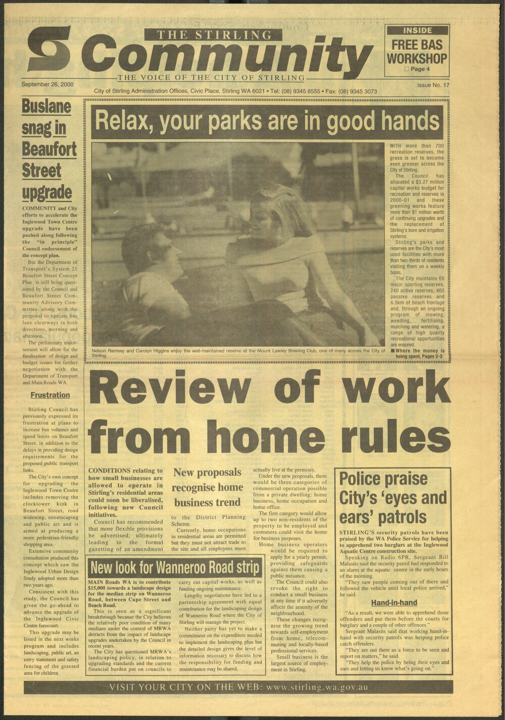The Voice of the City of Stirling insert published in The Stirling Times 26/09/2000