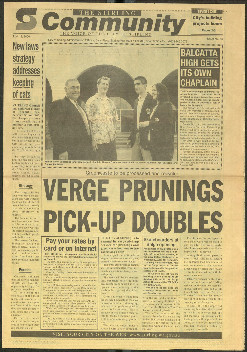 The Voice of the City of Stirling insert published in The Stirling Times 18/04/2000