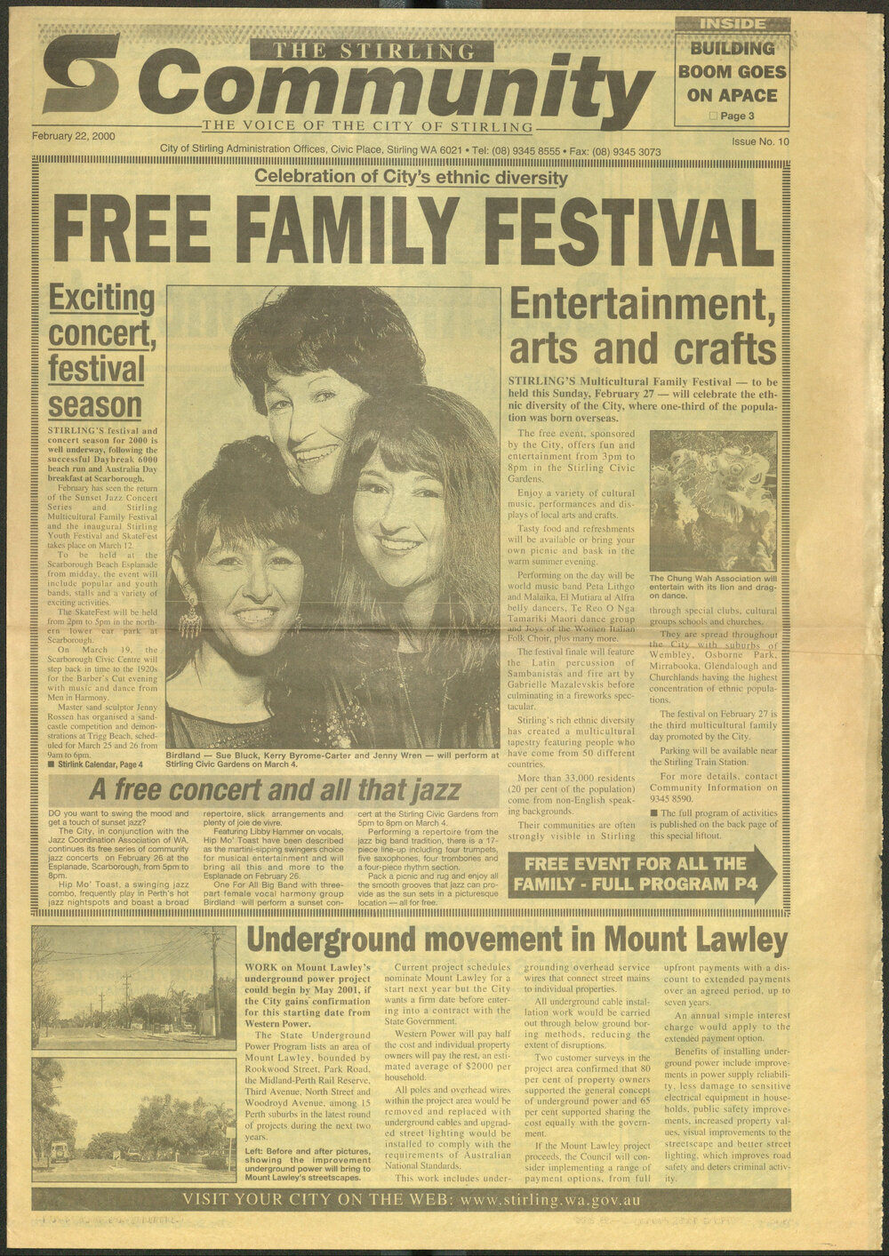 The Voice of the City of Stirling insert published in The Stirling Times 22/02/2000