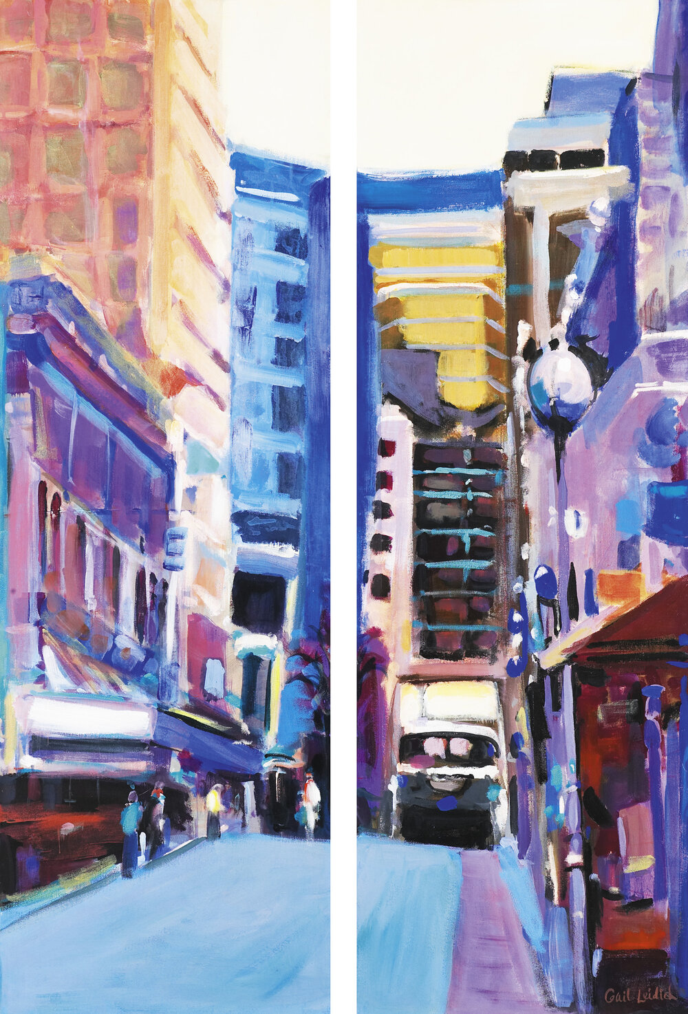 Cityscape Diptych by Gail Leidich
