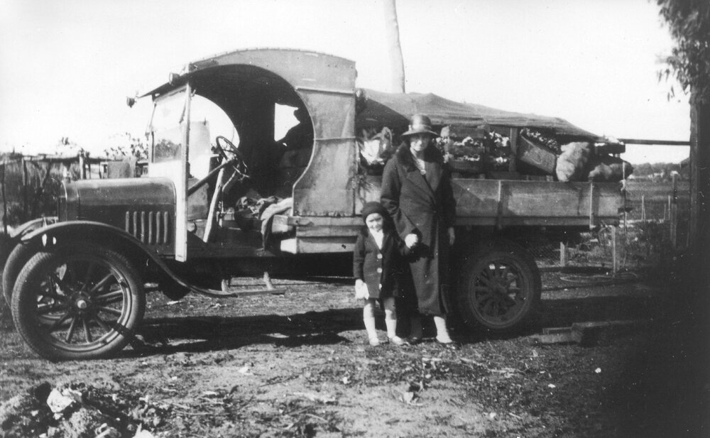 Garner family truck loaded with produce