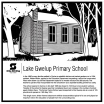 Heritage site marker Lake Gwelup primary school