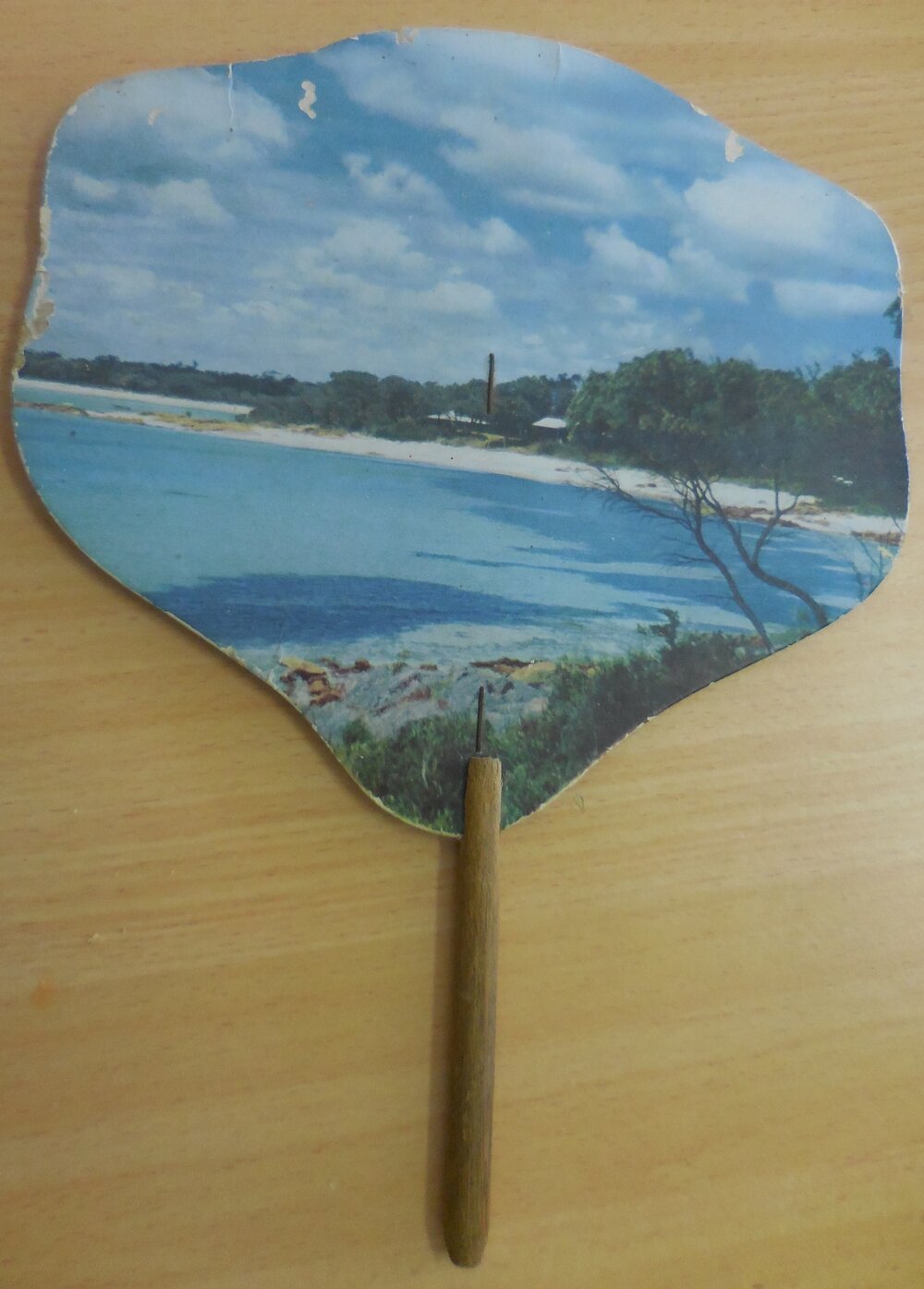 North Beach Drapery promotional fan