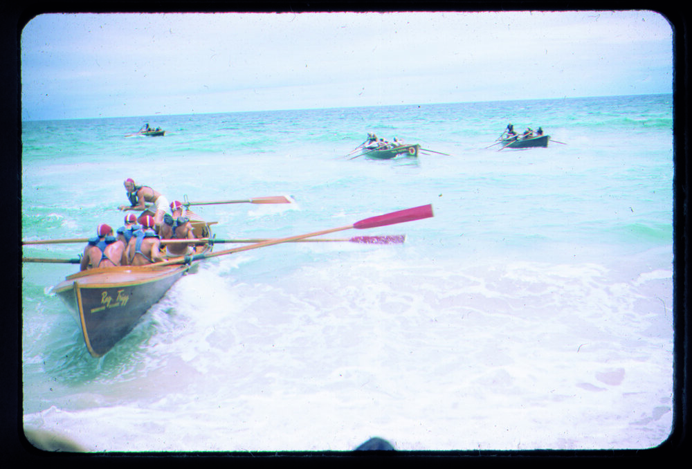 Four Surf Life Saving club boats at Scarborough
