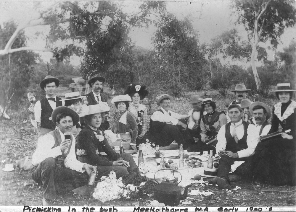 Group having a picnic at Meekatharra