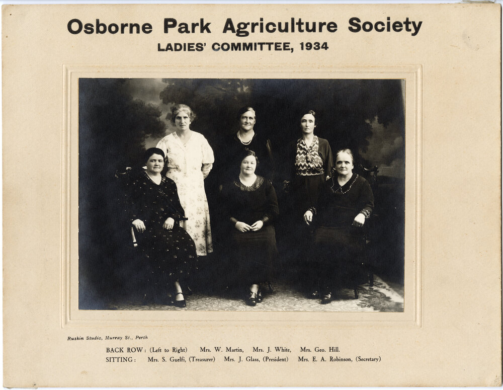 Osborne Park Agriculture Society Ladies Committee 1934