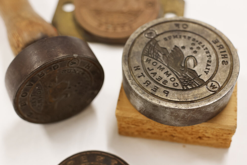 Shire of Perth seals and stamp