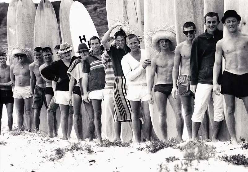 Surfing legends with Colin Moore on far right