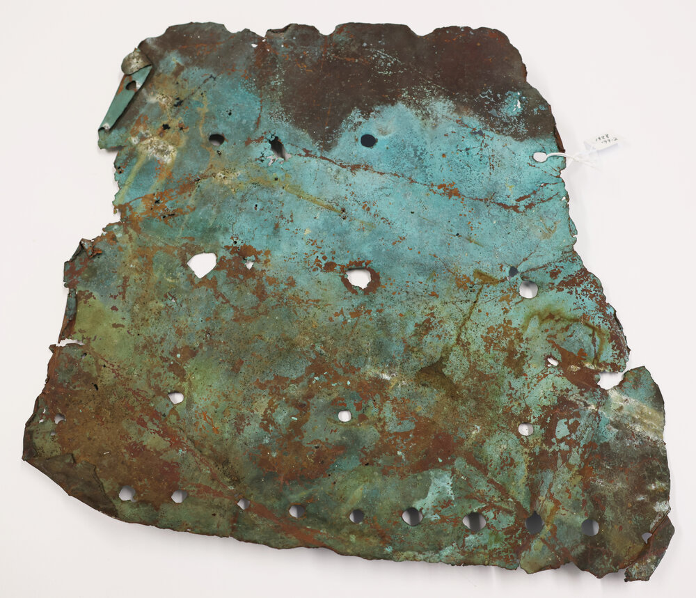 Copper skin cladding from shipwreck