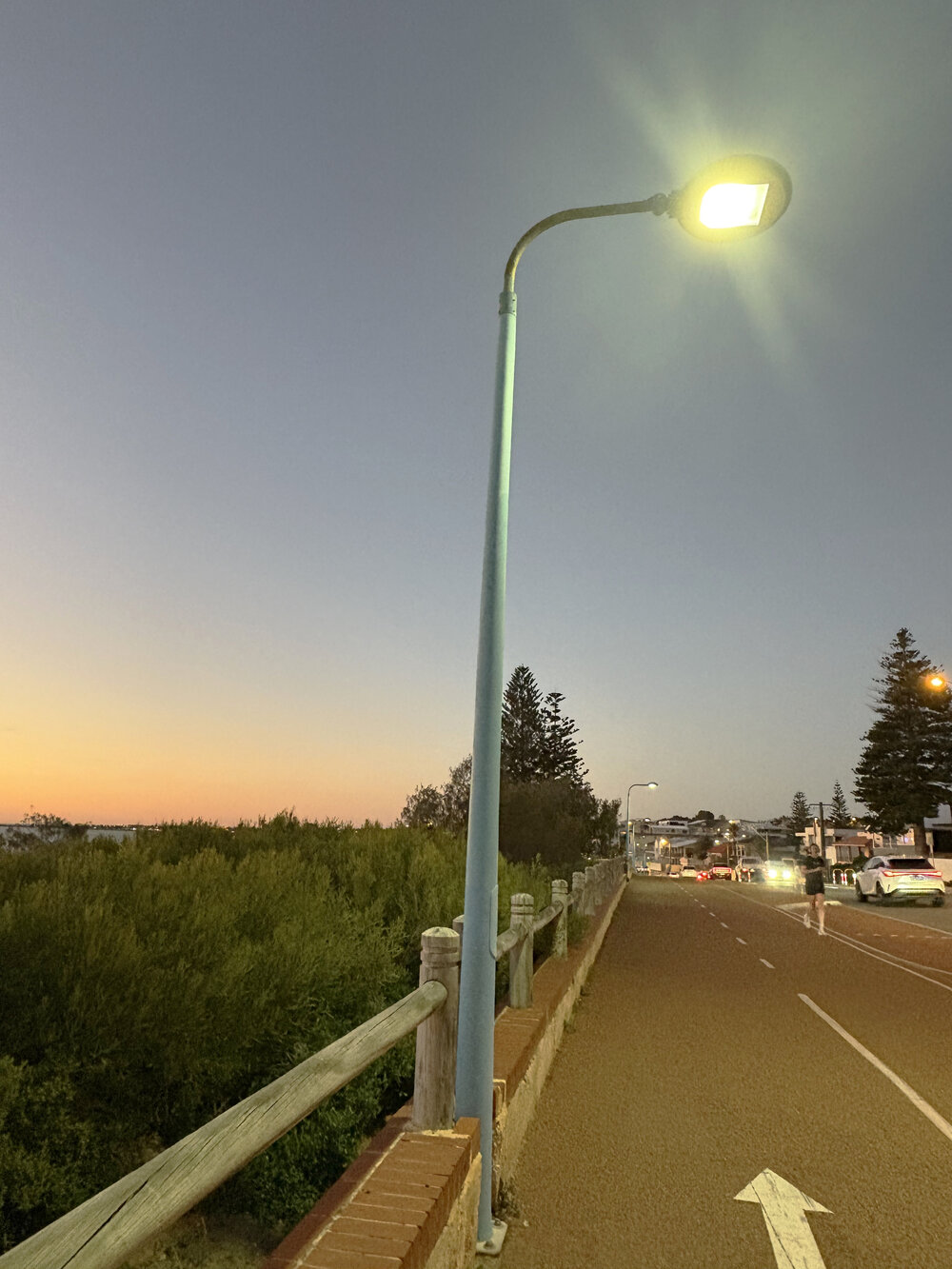 Blue light pole North Beach