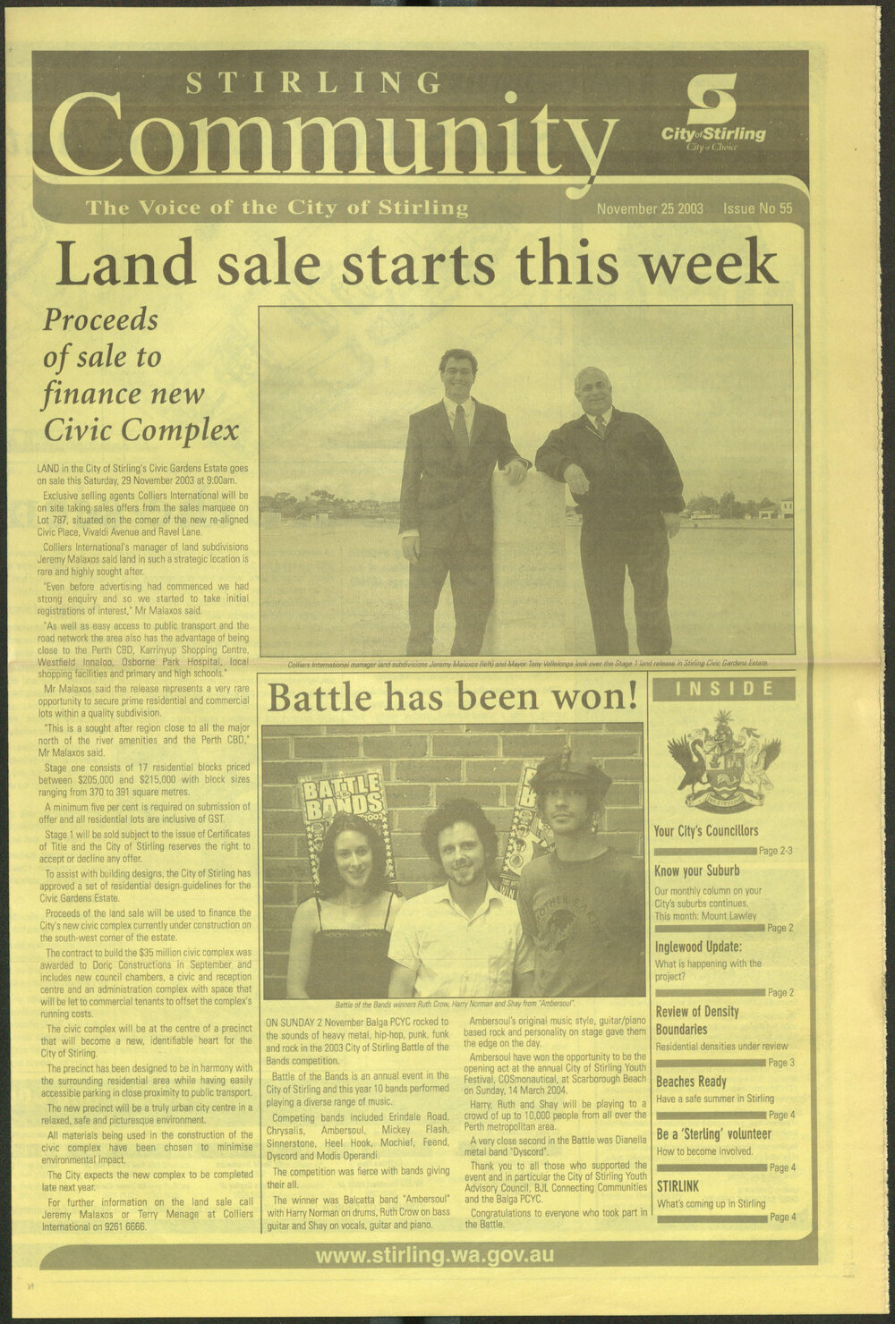 The Voice of the City of Stirling insert published in The Stirling Times 25/11/2003