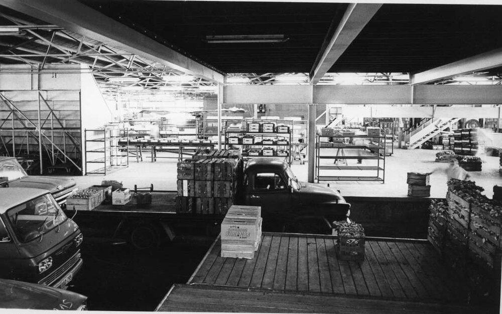 Perth Markets looking down on vehicles and crates