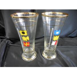 Nautical signal flag shot glasses