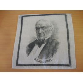 Handkerchief with a portrait of William Ewart Gladstone