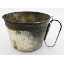 World War Two metal mess cup with folding handle