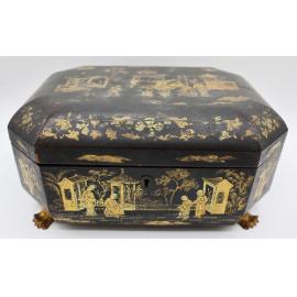 Chinese gilt lacquer box with a lift out section