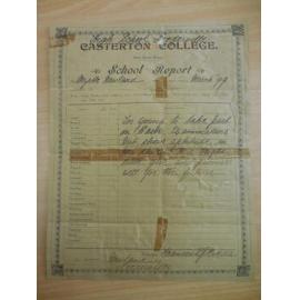 Casterton College school report 1899 