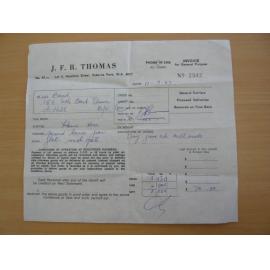 Invoice 2942 from JFR Thomas, Osborne Park