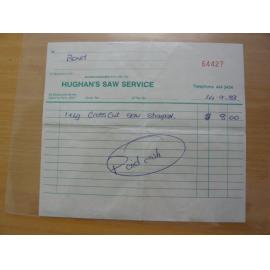 Hughan's Saw Service invoice