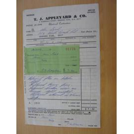 T.J. Appleyard and Co account 1973