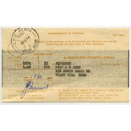 Radio listeners licence 