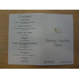 Retiring Councillors Dinner program