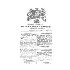 Western Australian Government Gazette Saturday July 15 1837