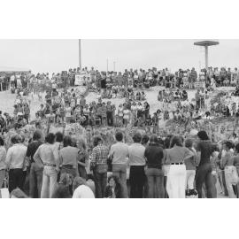 Crowded beach for the Surfin safari concert