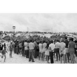 Crowded beach for the Surfin safari event