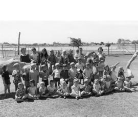 Woodlands kindy students in 1972 when the kindy was located on Tamarisk Reserve