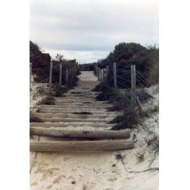 Wooden footpath leading to beach near Ventnor Ave, Scarborough c1985