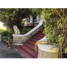 Lion statue on front steps of Windsor Hall