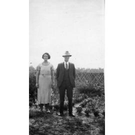 Vera and Emil Schultz at their Balcatta market garden in 1936