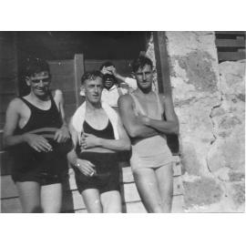 Group outside the bathing sheds next to North Beach jetty in 1929 