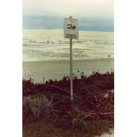 Swimming prohibited sign near Trigg beach 