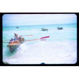 Four Surf Life Saving club boats at Scarborough
