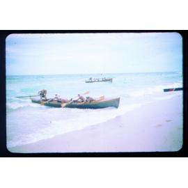 Two Surf Life Saving club boats at Scarborough