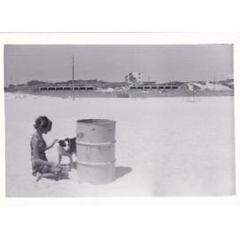 Girl and dog at Scarborough Beach c1965
