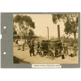 Perth Road Board staff working with a bitumen kettle 